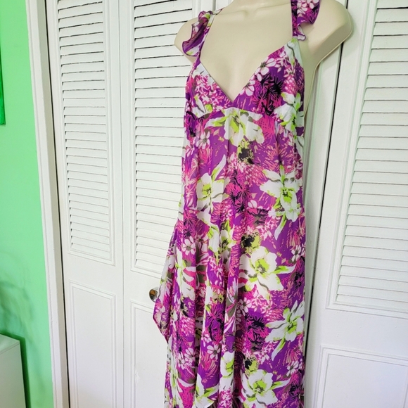 COPY - Victoria Secret Swim Floral Asymmetrical Coverup Dress flutter straps sz… - Picture 14 of 16